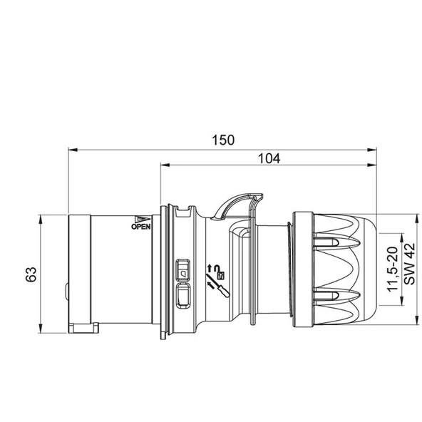 METE EN 4x32 DÜZ ERKEK FİŞ 406109V - 2