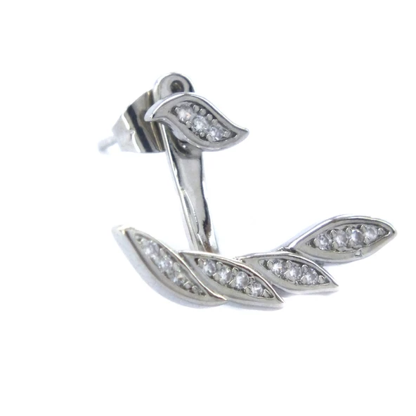 Çelik Taşlı Küpe Kulak Altı Model Küpe UNK-774 - Resim 5