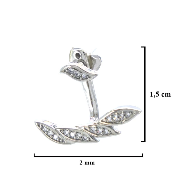 Çelik Taşlı Küpe Kulak Altı Model Küpe UNK-774 - Resim 4