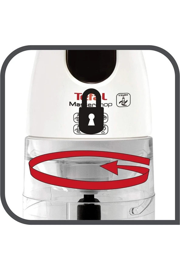 Tefal MB450B MasterChop Powelix 4 Bıçaklı Rondo ve Doğrayıcı 500 W - 1500637070 - 4
