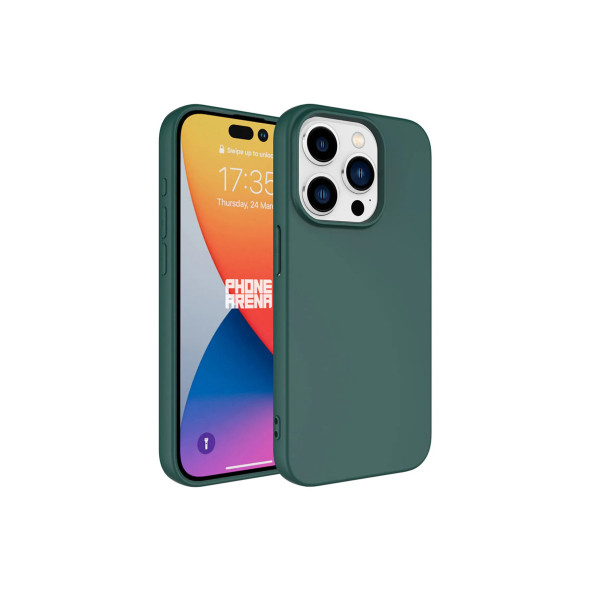 İphone 15 PRO Uyumlu İçi Kadife Süet Yumuşak Liquid Silikon Lansman Kılıf KOYU YEŞİL - 2