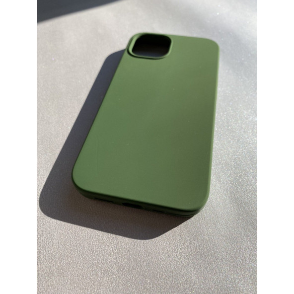 İphone 15 PRO Uyumlu İçi Kadife Süet Yumuşak Liquid Silikon Lansman Kılıf YEŞİL - 3