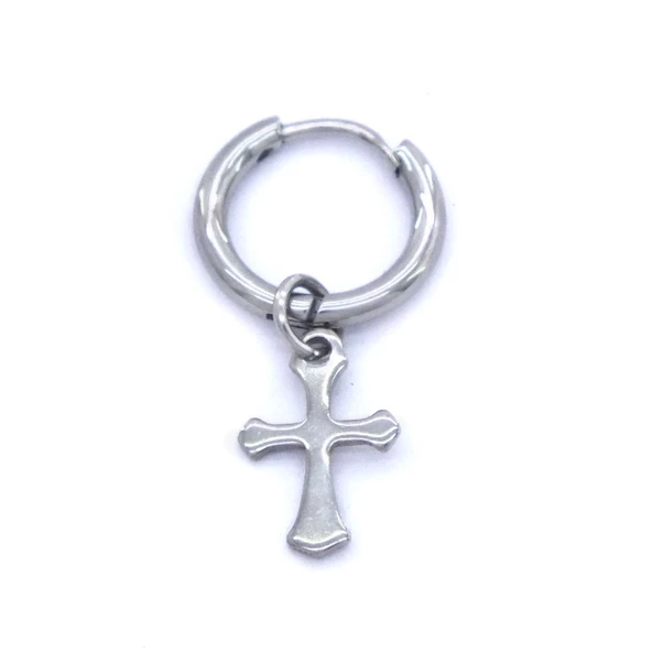 Erkek Çelik Küpe Haç ModelUNK-479 - Resim 4