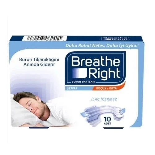 Breathe Right Burun Bandı Şeffaf Küçük-Orta Boy 10'lu