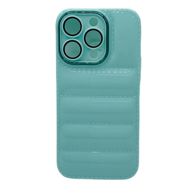 Apple İphone 11 PRO Uyumlu Puffer Silikon Kılıf Kamera Koruma Lens Korumalı Parlak Telefon Kılıfı YEŞİL - 3