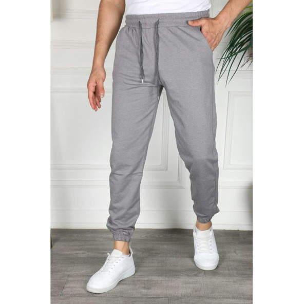 Erkek Regular Fit Lastikli Paça Mevsimlik Jogger Spor Eşofman Altı - 2
