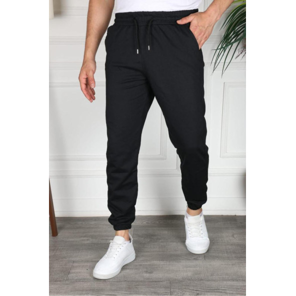 Erkek Regular Fit Lastikli Paça Mevsimlik Jogger Spor Eşofman Altı - 5