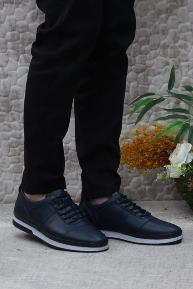 Mehmet Mete 42200 Lastik Bağçıklı Rahat İç Ve Dış Hakiki Deri Erkek Ayakkabı - Resim 8