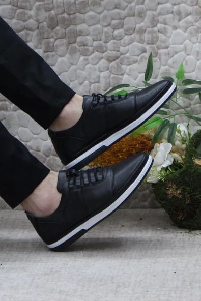 Mehmet Mete 42200 Lastik Bağçıklı Rahat İç Ve Dış Hakiki Deri Erkek Ayakkabı - Resim 5