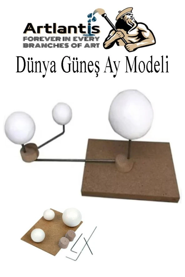 Güneş Dünya Ay Modeli 2 Paket Gezegen Maketi Deney Seti Güneş Sistemi Modeli Okul Ders Deney Seti Kendin Yap - 3