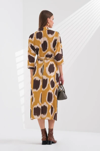 Explosion Midi Abiye Elbise - V Yaka - Şık ve Zarif - 4