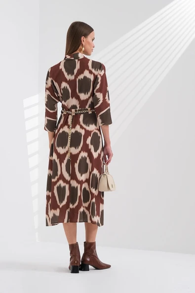 Explosion Midi Abiye Elbise - V Yaka - Şık ve Zarif - 8