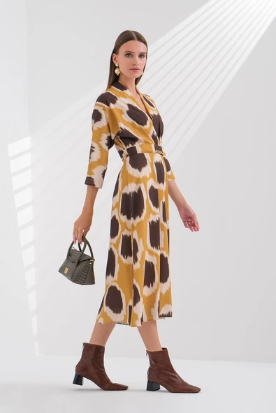 Explosion Midi Abiye Elbise - V Yaka - Şık ve Zarif - 3