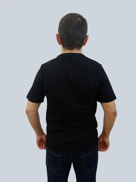 Erkek Sport Sıfır Yaka Siyah Tişört - 3