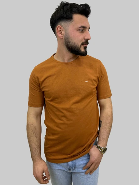 Erkek Sport Sıfır Yaka Tarçın Tişört - 8