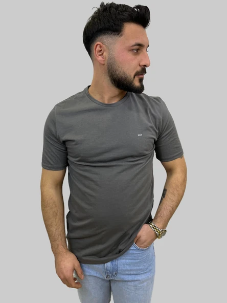 Erkek Sport Sıfır Yaka Füme Tişört - 6