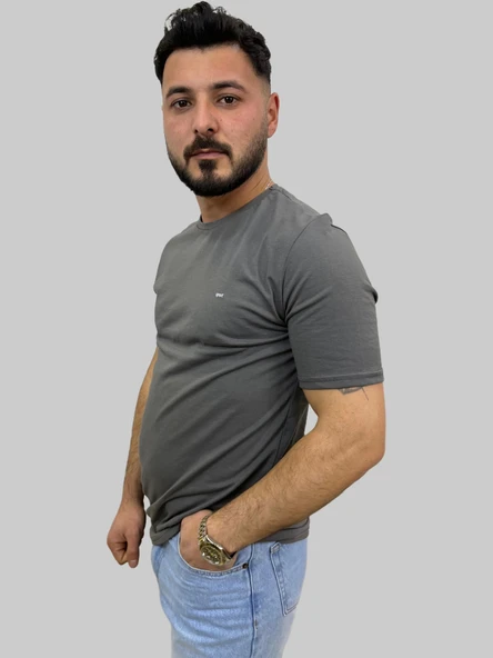 Erkek Sport Sıfır Yaka Füme Tişört - 2