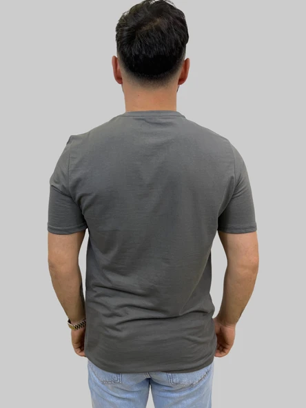 Erkek Sport Sıfır Yaka Füme Tişört - 5