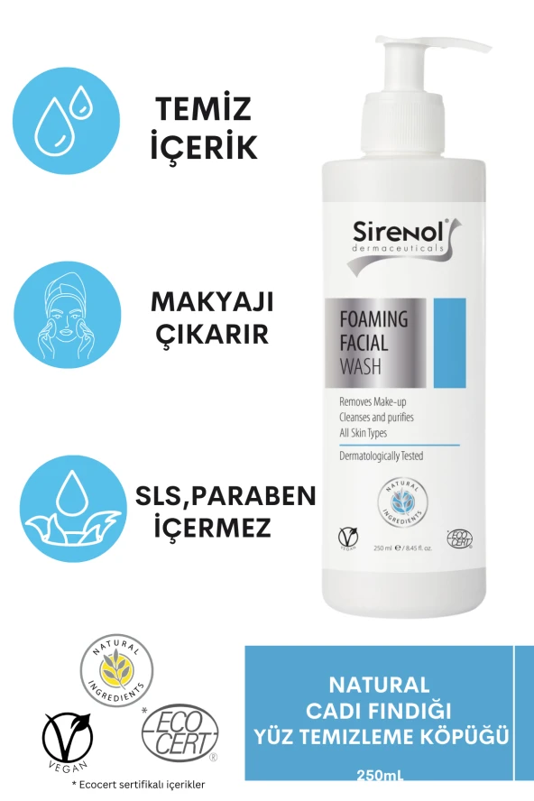 Sirenol Natural Cadı Fındığı Yüz Temizleme Köpüğü 250 mL