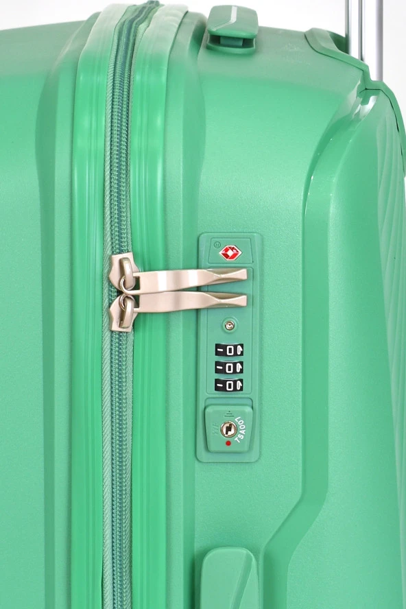 United Colors Of Benetton Büyük Boy Kırılmaz Valiz Polipropilen Yeşil BNT2000 - Resim 5