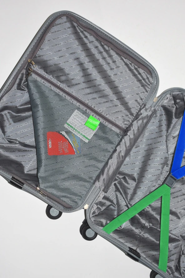 United Colors Of Benetton Orta Boy Kırılmaz Valiz Polipropilen Gri BNT2000 - 4