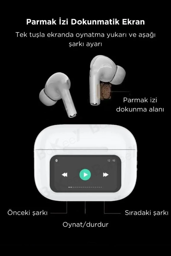 Dokunmatik Ekranlı Kablosuz Bluetooth Kulaklık Tüm Cihazlara Uyumlu Dil Destekli Oyuncu Kulaklık - 3