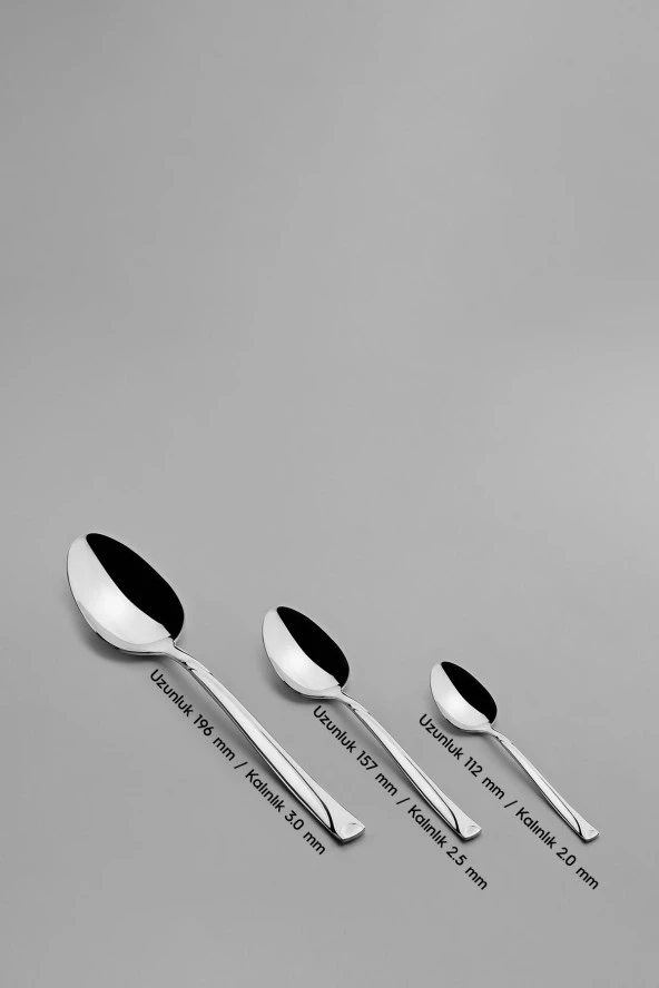 Nehir fiesta çatal kaşık bıçak takımı seti - 72 prç.kaşık seti sade - 4