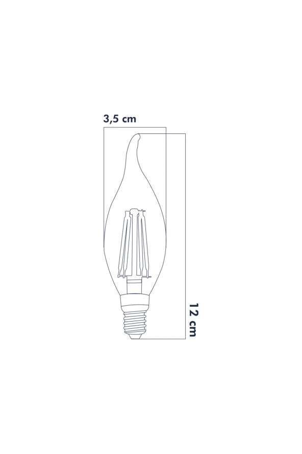 Dekoratif Kıvrık Buji Mum Avize Ampulü 6W E14 6500K Beyaz Işık ERD-94 - 2