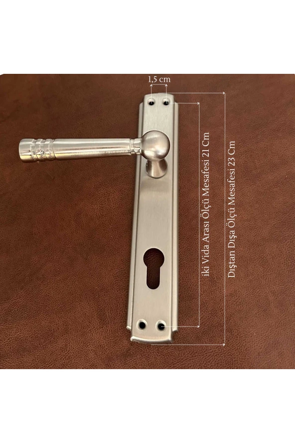 Osmanlı Topkapı Handles Saten Aynalı Yale Çelik Kapı Kolu Sol Basar Tek Taraf - Resim 2