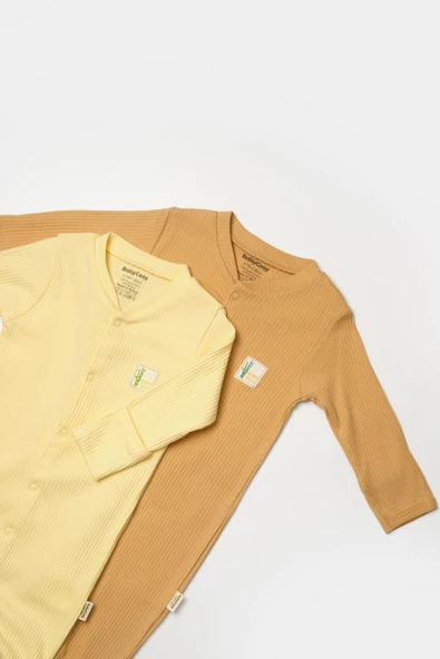 Bebek 2'li Paçalı Tulum, %50 Bambu - %50 Organik Pamuk, Bebek ve Yenidoğan Serisi - CSYB9034 - 7