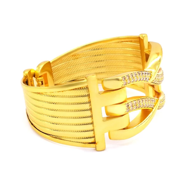 Kaburga Bilezik 22 Ayar Altın Kaplama Hasır Kelepçe BLZ-538 - Resim 7