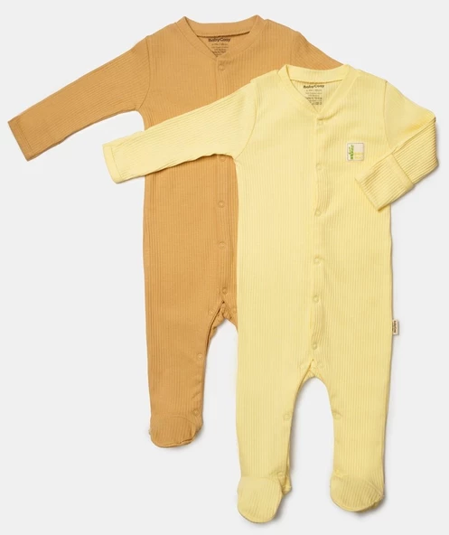 Bebek 2'li Paçalı Tulum, %50 Bambu - %50 Organik Pamuk, Bebek ve Yenidoğan Serisi - CSYB9034 - 2