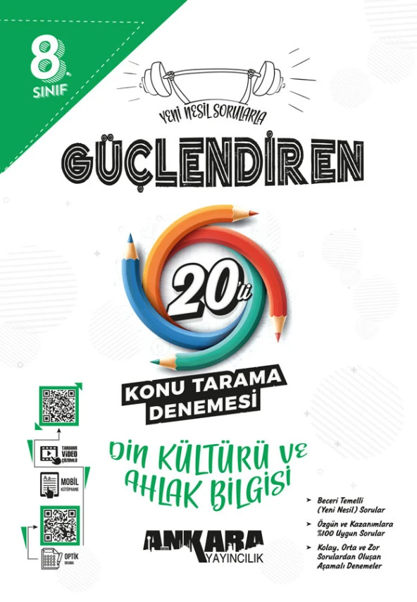Ankara Yayıncılık 8.⁠ ⁠Sınıf Güçlendiren Din Kültürü ve Ahlak Bilgisi 20'li Konu Tarama Denemesi