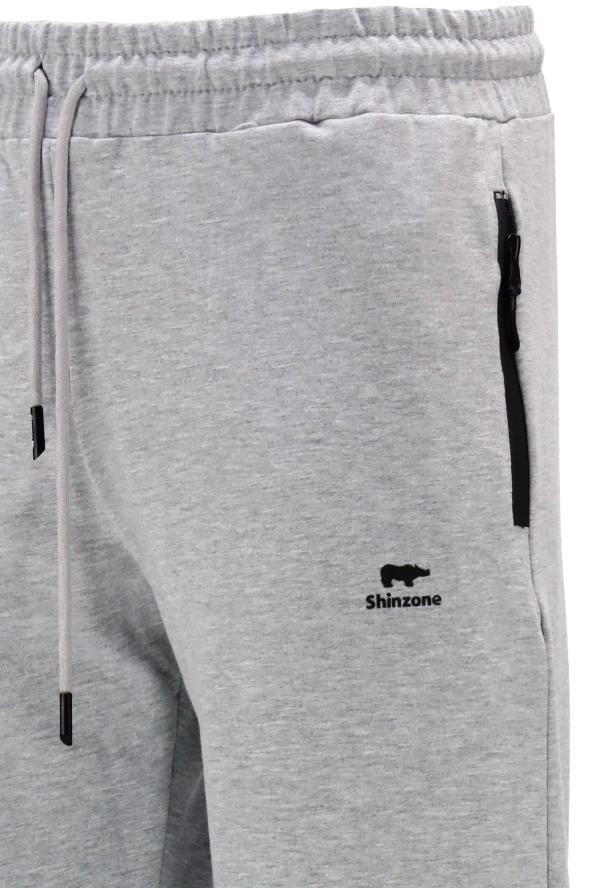 Erkek Düz Paça Mevsimlik Lastikli Gri Eşofman Altı - 4