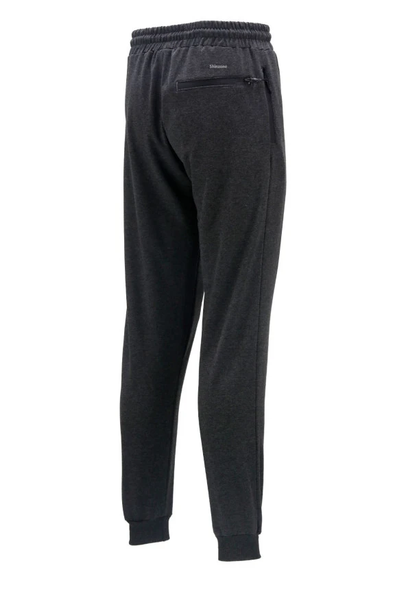 Erkek Düz Paça Mevsimlik Lastikli Koyu Antrasit Eşofman Altı - 3