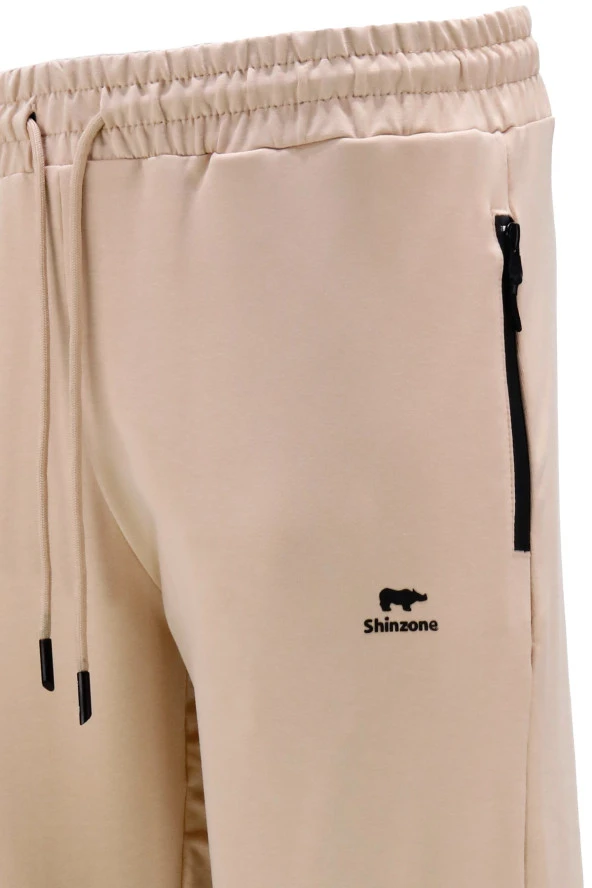 Erkek Düz Paça Mevsimlik Lastikli Bej Eşofman Altı - 4