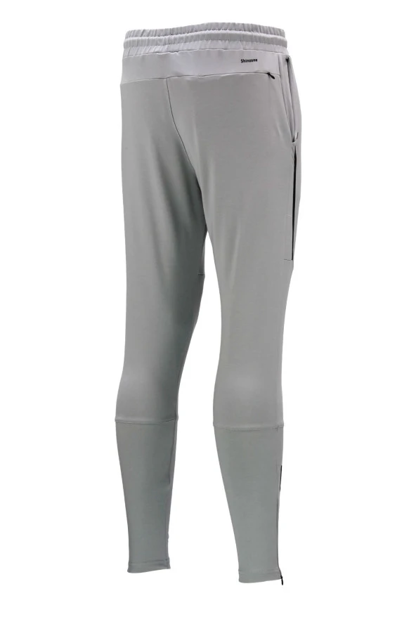 Erkek Standart Fit Lastikli Çizgi Detaylı Gri Eşofman Altı - 3