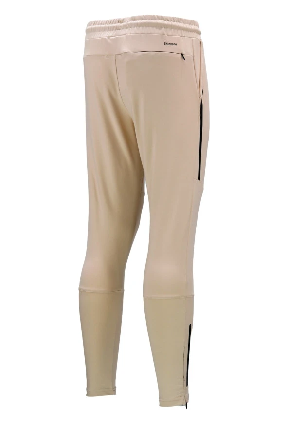 Erkek Standart Fit Lastikli Çizgi Detaylı Bej Eşofman Altı - 3