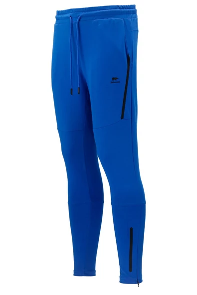 Erkek Standart Fit Lastikli Çizgi Detaylı Saks Mavi Eşofman Altı