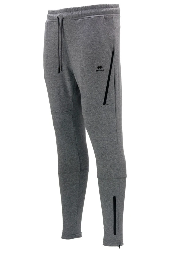 Erkek Standart Fit Lastikli Çizgi Detaylı Antrasit Eşofman Altı