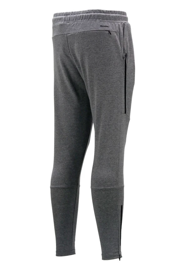 Erkek Standart Fit Lastikli Çizgi Detaylı Antrasit Eşofman Altı - 3