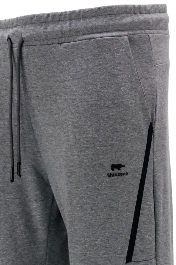 Erkek Standart Fit Lastikli Çizgi Detaylı Antrasit Eşofman Altı - 4