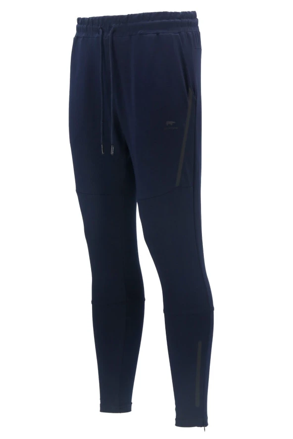 Erkek Standart Fit Lastikli Çizgi Detaylı Lacivert Eşofman Altı