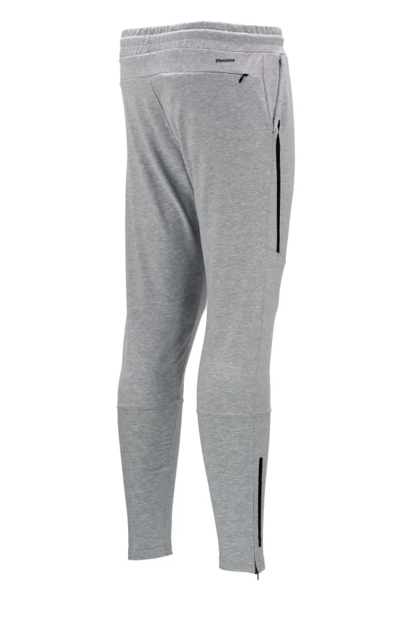 Erkek Standart Fit Lastikli Çizgi Detaylı Boyalı Gri Eşofman Altı - 3