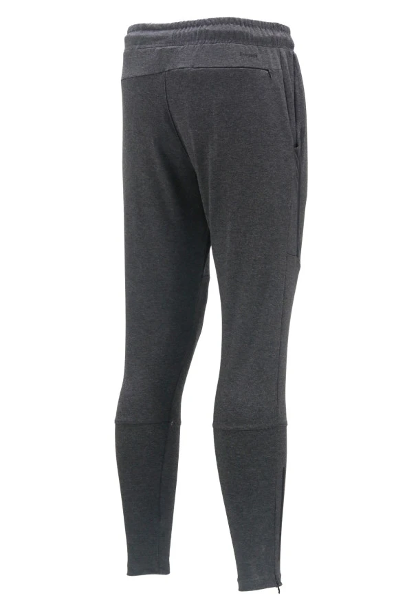 Erkek Standart Fit Lastikli Çizgi Detaylı Koyu Antrasit Eşofman Altı - 3