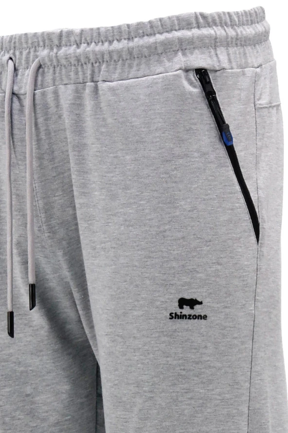 Erkek Düz Paça Rahat Kesim Lastikli Gri Eşofman Altı - 4