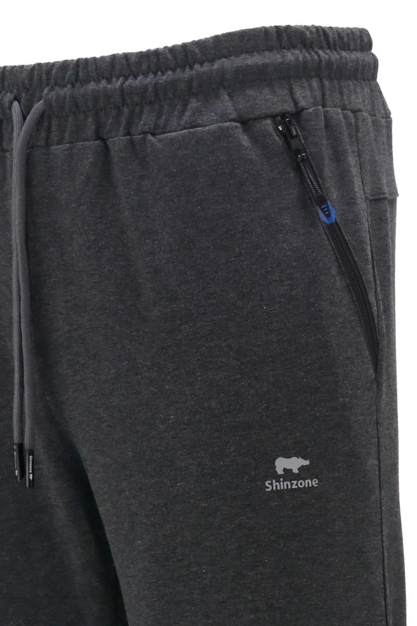 Erkek Düz Paça Rahat Kesim Lastikli Antrasit Eşofman Altı - 4