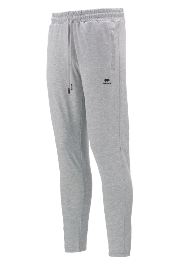 Erkek Düz Paça Standart Fit Lastikli Gri Eşofman Altı