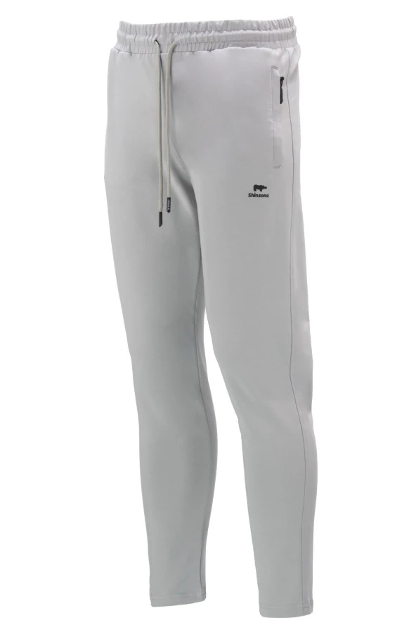 Erkek Düz Paça Standart Fit Lastikli Gri Eşofman Altı