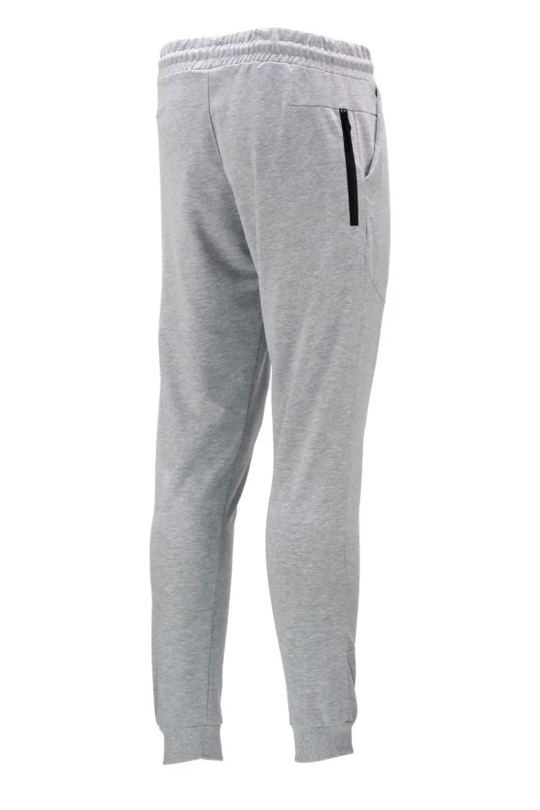 Erkek Yazlık Standart Fit Lastikli Gri Eşofman Altı - 3